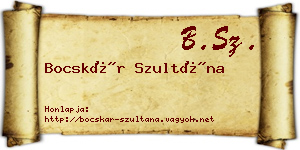 Bocskár Szultána névjegykártya